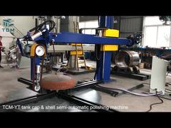 2 in 1 automatische poetsmachine voor het slijpen van het oppervlak van de tankkap van de stalen cilinder